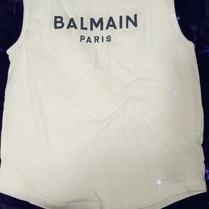 Balmain Kids Ivory Tank Top